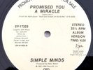 SIMPLE MINDS - PROMISED YOU A MIRACLE  -  ROCK SINGLE  / *PROMO*