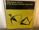 Original 1958 Relaxin  with Miles Davis RVG PRLP-7129-A Vinyl Jazz Record LP VG+