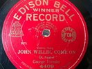78 Rpm Personality, George Formby Jr 'John Willy Come On' EBW His First Session