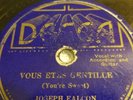 RARE Decca 78 RPM Joseph Falcon 