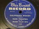 COUNTRY Blue Bonnet 78 RPM Hank Thompson - California Women 123 V+
