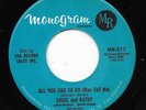 CHRIS MONTEZ AND KATHY YOUNG 45RPM '62 MONOGRAM ALL YOU HAD TO DO DOO WOP M-