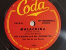 Del Campo Malaguena Rumba Tanga Afro-Rumba Coda Instrumental Latin 78 RPM HEAR