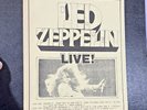 Led Zeppelin L I V E   Vinyl Record Paper Slip Cover