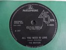 The Beatles - All You Need Is Love 1967 UK 45 PARLOPHONE NO TV REFERENCE