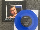 Rick Astley Never Gonna Give You Up Ltd BLUE Vinyl 7” Single New *SIGNED*