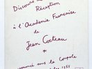 JEAN COCTEAU art cover DISCOURS À L'ACADEMIE FRANCAISE - LVDSM FELP134 LP EX++