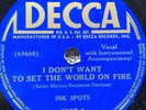 78 rpm Decca 3987 Ink Spots, I Don't Want World to Set the on Fire, Fallout 3 E+