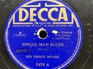Blues-78 RPM-Kid Prince Moore-Single Man Blues/Bear Meat Blues-Decca 7475-V