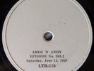 AMOS n ANDY RADIO TRANSCRIPTION DISC  - 78 RPM SHELLAC RECORD - JUNE 15 1929