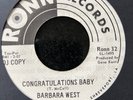 NORTHERN SOUL Barbara West 'congratulations baby' US original promo