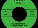 THE GATURS Yeah You're Right 45 Gatur Rare 1972 New Orleans Crossover Soul Funk