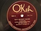 JAZZ LOUIS ARMSTRONG HOT FIVE Gut Bucket Blues OKEH 8261 E-/V++  His first