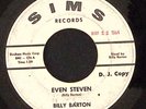 BILLY BARTON REMEMBERING/EVEN STEVEN SIMS RECORDS VINYL 45 48-111