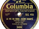 Edith Piaf. La Vie En Rose. / Un Refrain Couriat Dans La Rue. Columbia D.C. 415