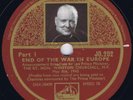 WINSTON CHURCHILL End of The War In Europe UK 1950 HMV JO.202