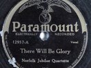 Black Gospel 78 NORFOLK JUBILEE QUARTET There Will Be Glory PARAMOUNT HEAR 2129