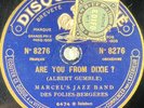 Marcel's Jazz Band : Are you from Dixie ? DISQUE 78 tours rpm PATHÉ 8276 JAZZ