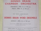Dennis Brain Chamber Orchestra 1st Appearance Programme