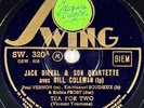 Jack Dieval & Bill Coleman : Tea for two DISQUE 78 tours rpm SWING SW. 320