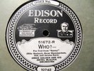 1928 ERNIE GOLDEN Hotel McAlpin SONG OF THE VAGABONDS/ Who? EDISON DIAMOND 51672