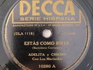 Adelita Y Chicho Estas Como Rifle Bella California Decca 10280 Latin 78 RPM HEAR