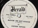 Lightnin Hopkins 1954 Promo 78 Movin On Out Boogie and Sick Feelin Blues Herald