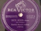 Cuarteto Manuel Jimenez Siete Besos El Torero Rumbero RCA Victor Latin 78 RPM