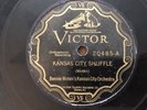 VICTOR Record 78 rpm 20485 KANSAS CITY SHUFFLE / YAZOO BLUES Bennie Moten