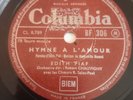 78 rpm / Edith Piaf - Hymne a L'amour / La P'tite Marie / Columbia BF 306