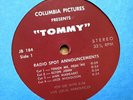 TOMMY the Movie / Columbia Pictures Radio Spot Announcements / Super RARE Vinyl