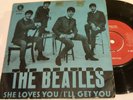 Very rare The Beatles single She Loves You Parlophone Red 1st  Sweden VG/VG+