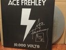 ACE FREHLEY SIGNED 10,000 VOLTS ALT COVER METALLIC SILVER VINYL LP KISS +4x6 PIC