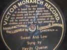 78 rpm Pre Dog Victor Monarch 3184 (Eldridge Johnson), Haydn Quartet, **CRACK**