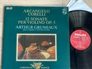 ARTHUR GRUMIAUX violin sonata CORELLI CASTAGNONE ED1 PHILIPS STEREO 2LP MINT