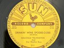 rare 78 rpm record SUN #211 Malcolm Yelvington “DRINKIN’ WINE SPODEE-O-DEE”