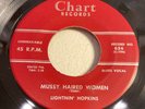 LIGHTNIN' HOPKINS-CHART 636-MUSSY HAIRED WOMAN/WALKIN' THE STREETS=BLUES 45 1957