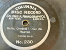 Columbia 7 Inch 78 RPM Record with Grommet #230 
