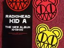 RADIOHEAD - KID A lp Record Store COUNTER DISPLAY + 2 STICKERS 2000 ORIG Vintage