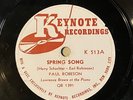 Spring Song Paul Robeson Lawrence Keynote Oh Give Me Your Hand 78 pm Record