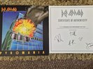 DEF LEPPARD PYROMANIA LIMITED BLUE YELLOW COLOUR VINYL RECORD SIGNED COA