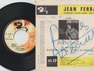 45T. JEAN FERRAT. DEDICACE au verso Pochette. signé, autographe. La montagne +3