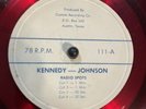 VERY RARE - JFK / JOHNSON CAMPAIGN 1960 Texas Radio Spots, 78rpm Red Vinyl, EX.