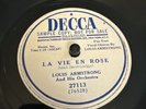PROMO Decca 78 RPM Louis Armstrong - La Vie En Rose 27113 V++
