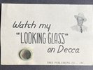 Rare Vintage 50s RED FOLEY Looking Glass Country Hillbilly DECCA 45 Promo Card