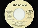 Sweet Soul 45 - Jackson 5 - All I Do Is Think Of You - Motown - VG+ promo