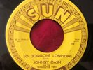 JOHNNY CASH-FOLSOM PRISON BLUES/SO DOGGONE LONESOME-ORIGINAL MEMPHIS SUN 45 1955
