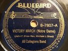 78RPM Bluebird All Collegians Band Victory March (Notre Dame)/Victors Michigan V