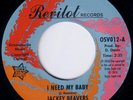 Jackey Beavers - I Need My Baby / A Love That Never Grows Cold - Used - P8100z
