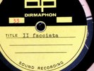ACETATE Music for Commentary  33 RPM S. ALLEGRA , CARMINE RIZZO ,VINCENZO MANNO